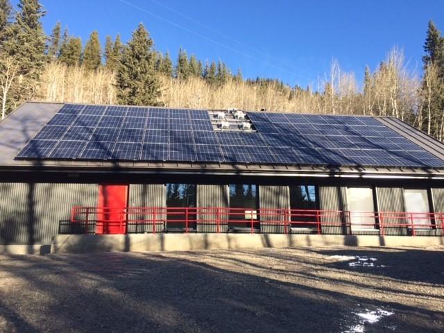 R.B. Miller Research Station's new exterior with solar photovoltaic (PV) rooftop panels.