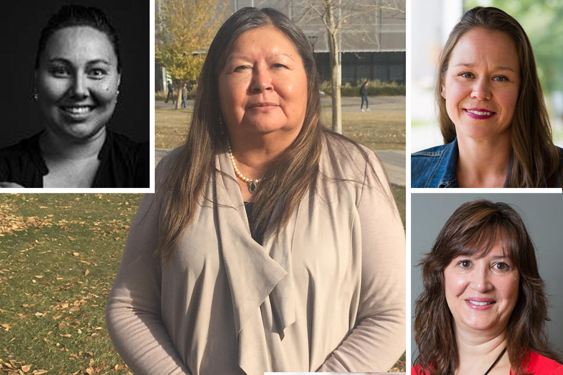 Clockwise from top left: Amanda Ens, Genevieve Fox, Vicki Bouvier and Yvonne Poitras Pratt will present a panel discussion as part of the ii'taa'poh'to'p update and gathering on Nov. 29.