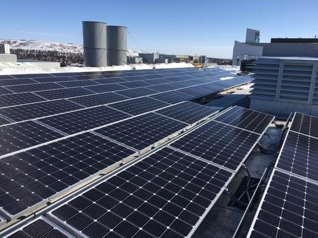 A solar photo-voltaic array installed on the roof of Engineering G is generating more than 66,000 kWH per year to help power the building.
