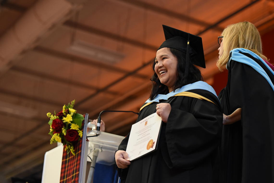 Sue Mylde, who has a degree from the London School of Economics, added a University of Calgary Bachelor of Education degree to her credentials this June.
