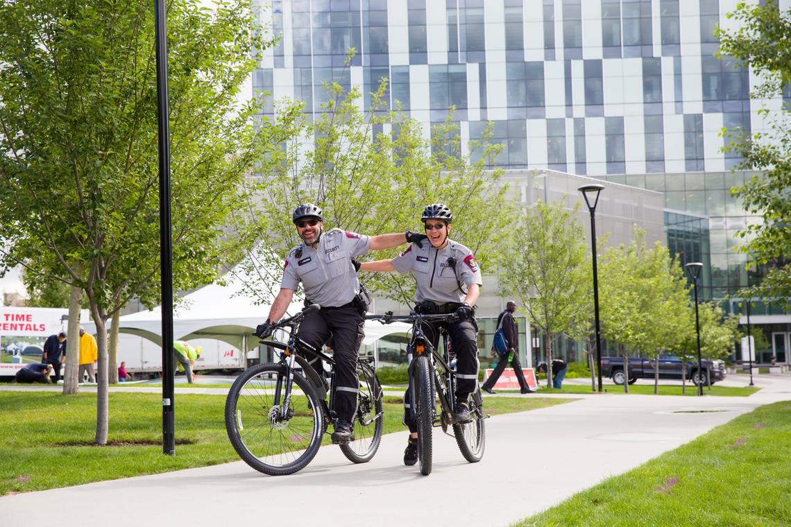 Security guys on bikes