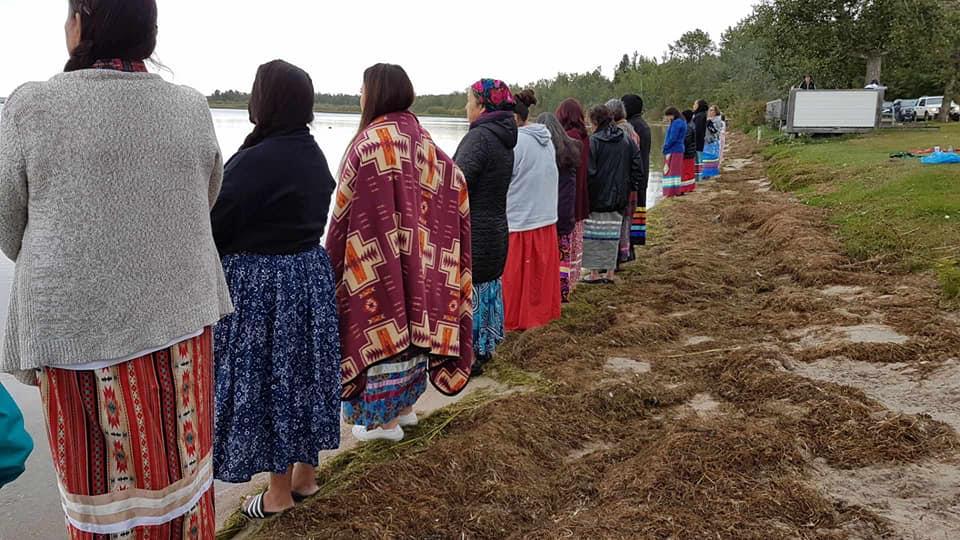 A Nipiy ceremony held at Pigeon Lake in September 2020 for healing the water