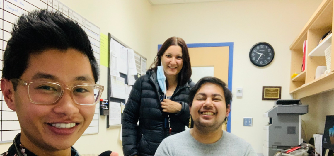 MJ Calungcaguin (left) with colleagues Sena and Michael, also Psychiatric Emergency Services registered nurses at Alberta Children's Hospital.