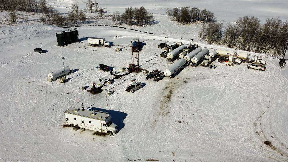 Field pilot drilling site near Red Deer, AB