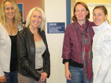 In 2010, Nancy Moules with three of her doctoral students at the time, now PhDs, Drs. Catherine Laing, Angela Morck and Nicole Toner