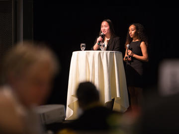 Emcees Anamim Letta and Katherine Liu welcomed guests to the 2019 Sustainability Awards Ceremony.