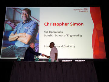 Christopher Simon, Electrical and Computer Engineering Technician with Electrical and Computer Engineering, received a U Make a Difference award in the Innovation and Curiosity category