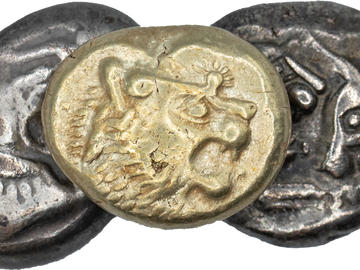The earliest coins from the ancient Kingdom of Lydia, 7th-6th century BCE.