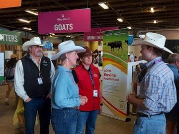 Federal Agriculture minister Marie-Claude Bibeau toured stampede with UCalgary Dean of Veterinary Medicine, Renate Weller and researchers. The group visited UCalgary vet med students at their interactive booth on July 15. 
