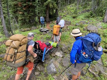CRIS Adaptive volunteers on trail