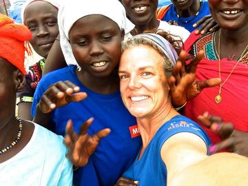 Alida with women who were cooks/cleaners in Leer, South Sudan. 