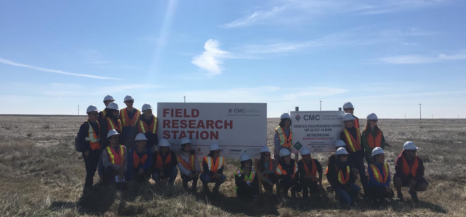 Students participating in the ReDeveLoP program from five different universities visit the Field Research Station (FRS) near Brooks, AB. The FRS is operated by the Containment and Monitoring Institute (CaMI) at the University of Calgary. The students learned about new technologies that are being developed for conformance monitoring of CO2 plumes in the subsurface.