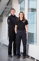 Erik Fraunberger and Claire Hinse of the Student Medical Response team.