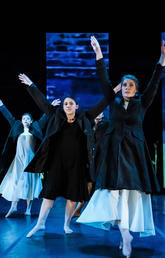 Dancing in Long Arch of Hope, choreographed by Melissa Monteros for MainStage Dance 2019, from left: Hayley McDougall, BA Dance/B Kinesiology, graduating in June; Veronica Delgado, BFA Dance, entering third year in fall; Lindsay Morrison, BA Dance/B Kinesiology, graduating in June; and Sarah Vander Ploeg, BFA Dance, entering second year in fall. Photo by Citrus Photo