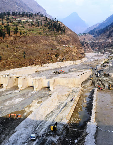 Destroyed Tapovan Vishnugad hydroelectric plant after devastating debris flow of Feb 7, 2021.