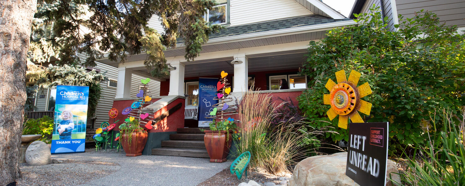 exterior of the little red reading house 