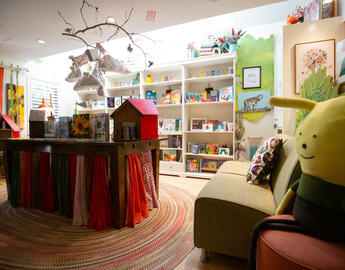 photo of the main interior space at the little red reading house 